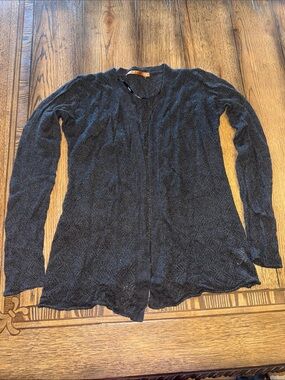 Charcoal Lightweight Open-Front Women's Sweater